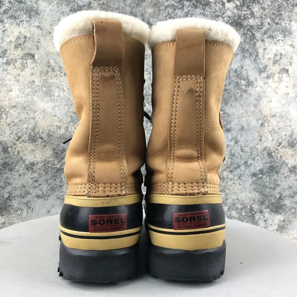 Sorel CANADA Mens Size 6 Caribou Brown Black Insulated Lace-Up Winter Snow Boots
